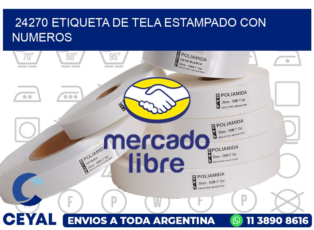 24270 ETIQUETA DE TELA ESTAMPADO CON NUMEROS