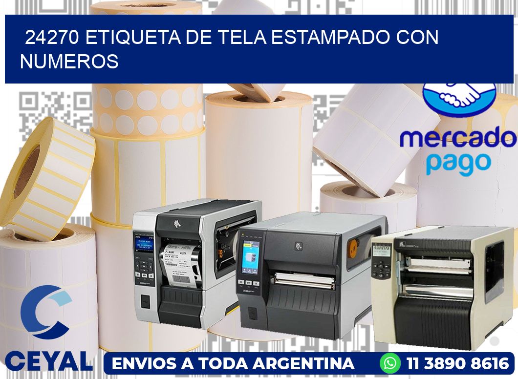 24270 ETIQUETA DE TELA ESTAMPADO CON NUMEROS