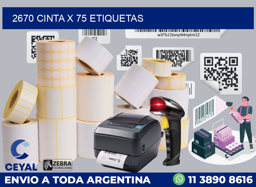 2670 cinta x 75 etiquetas