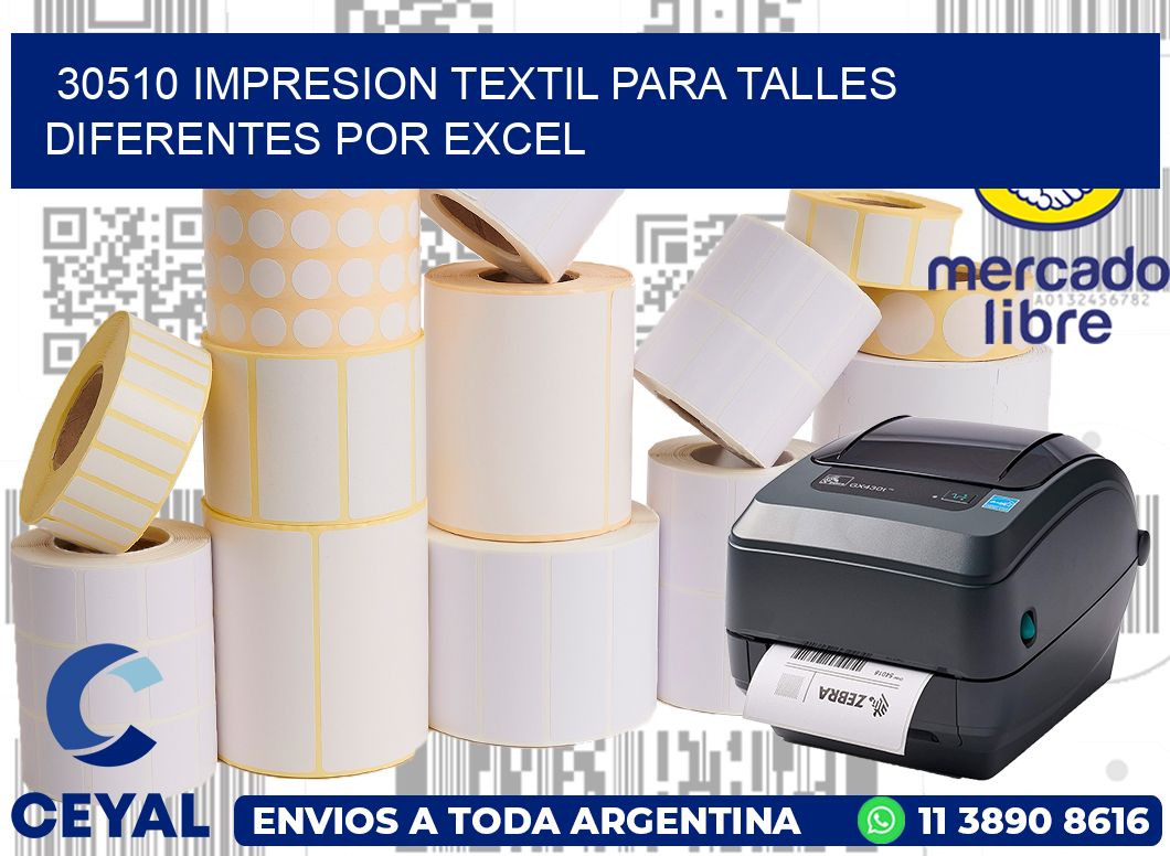 30510 IMPRESION TEXTIL PARA TALLES DIFERENTES POR EXCEL
