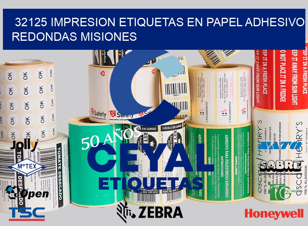 32125 IMPRESION ETIQUETAS EN PAPEL ADHESIVO REDONDAS MISIONES