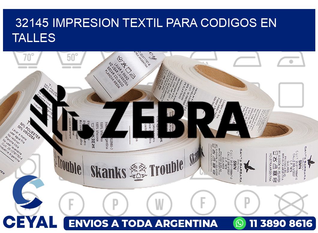 32145 IMPRESION TEXTIL PARA CODIGOS EN TALLES