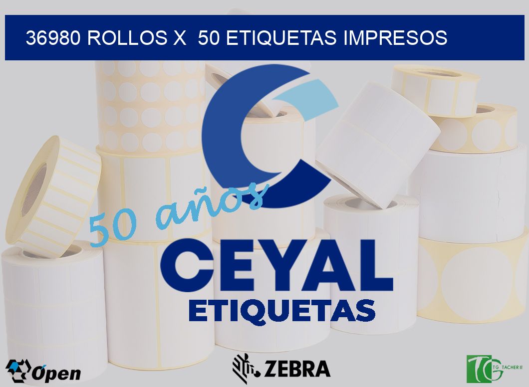36980 Rollos x  50 etiquetas impresos