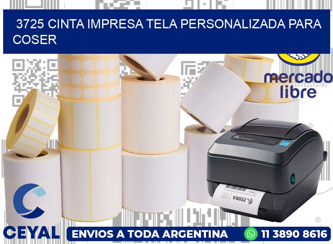 3725 CINTA IMPRESA TELA PERSONALIZADA PARA COSER