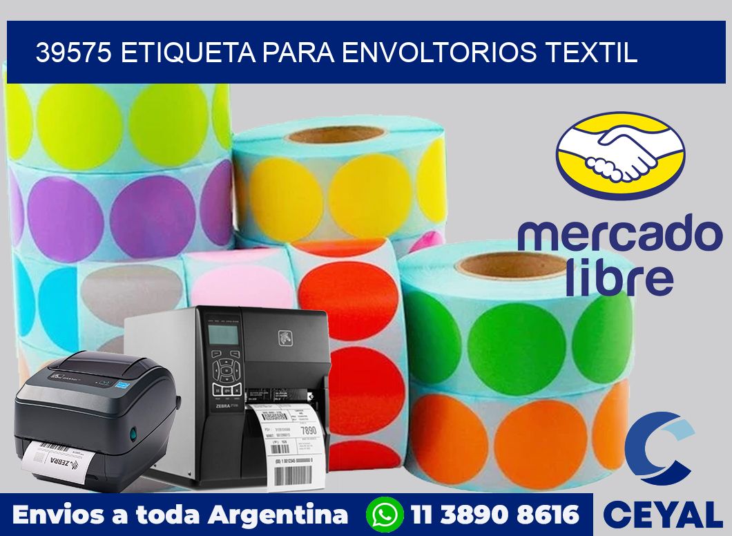 39575 ETIQUETA PARA ENVOLTORIOS TEXTIL