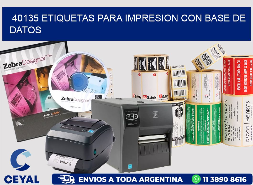 40135 ETIQUETAS PARA IMPRESION CON BASE DE DATOS