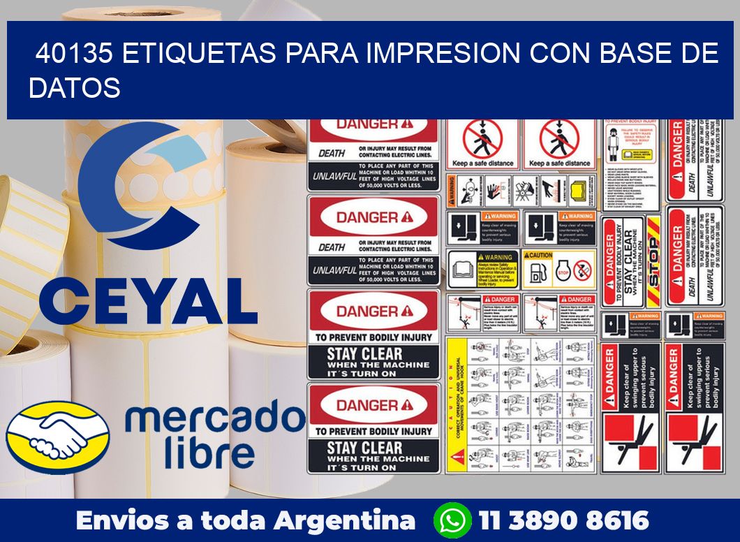 40135 ETIQUETAS PARA IMPRESION CON BASE DE DATOS