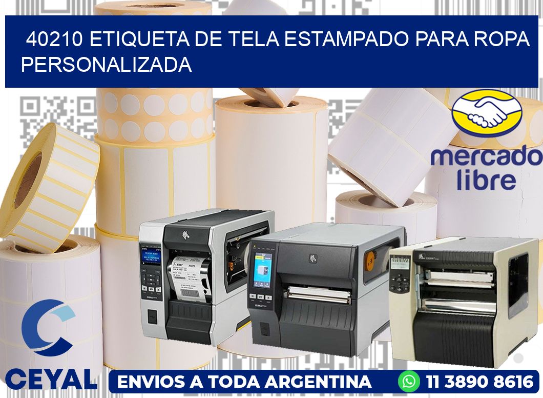 40210 ETIQUETA DE TELA ESTAMPADO PARA ROPA PERSONALIZADA