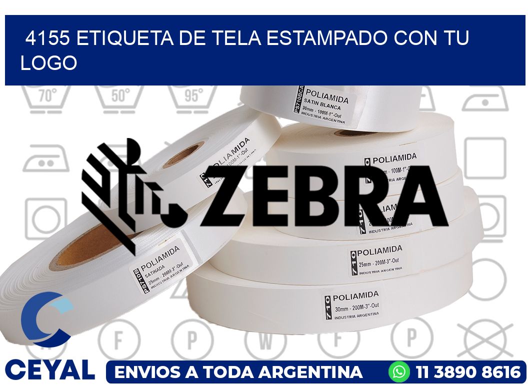 4155 ETIQUETA DE TELA ESTAMPADO CON TU LOGO