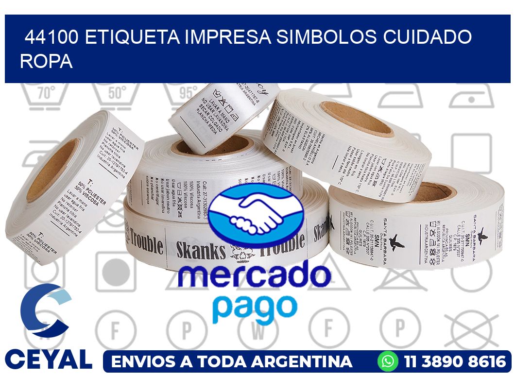 44100 ETIQUETA IMPRESA SIMBOLOS CUIDADO ROPA