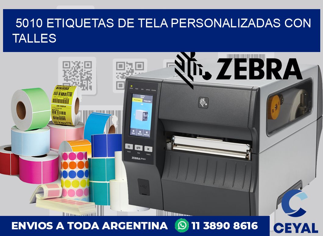 5010 ETIQUETAS DE TELA PERSONALIZADAS CON TALLES