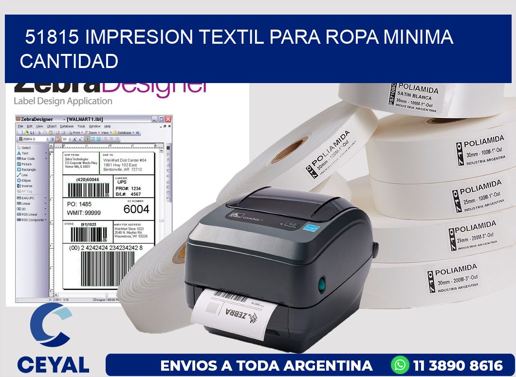 51815 IMPRESION TEXTIL PARA ROPA MINIMA CANTIDAD