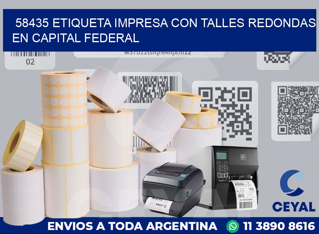 58435 ETIQUETA IMPRESA CON TALLES REDONDAS EN CAPITAL FEDERAL