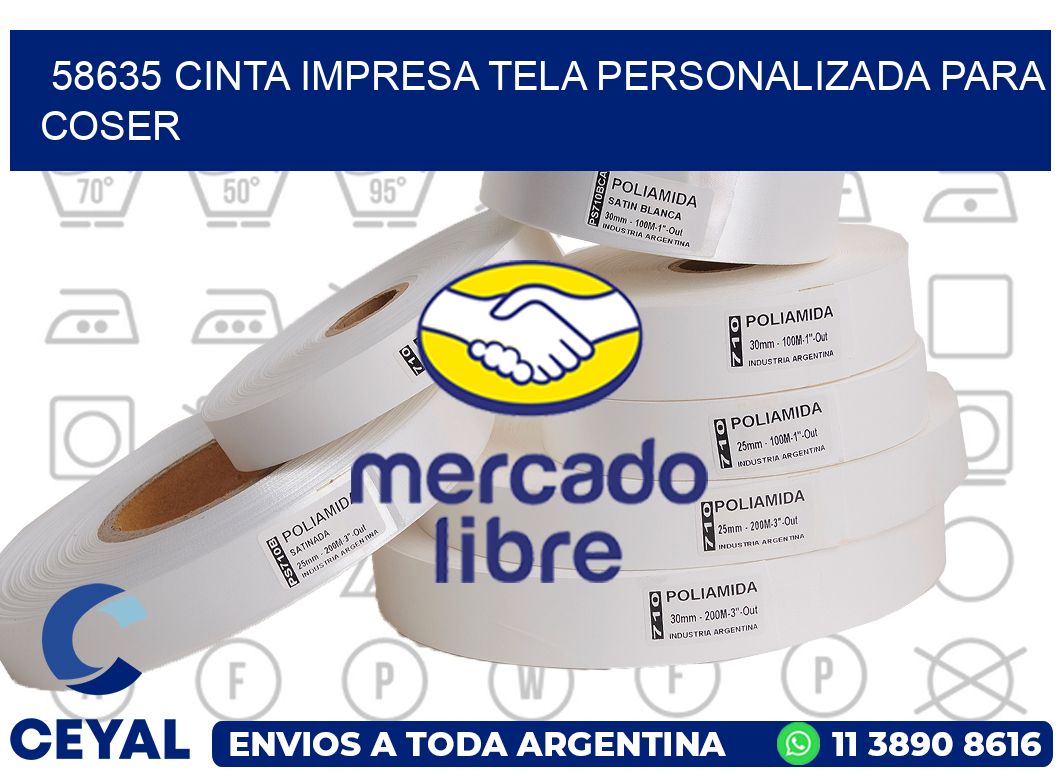 58635 CINTA IMPRESA TELA PERSONALIZADA PARA COSER