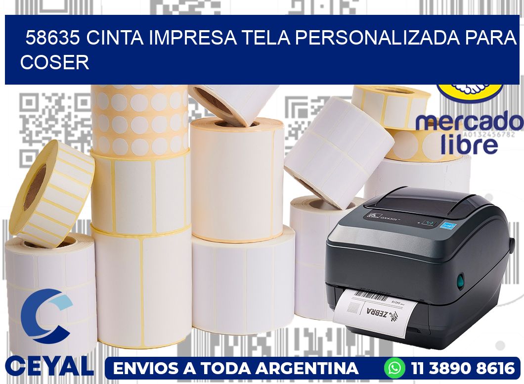 58635 CINTA IMPRESA TELA PERSONALIZADA PARA COSER