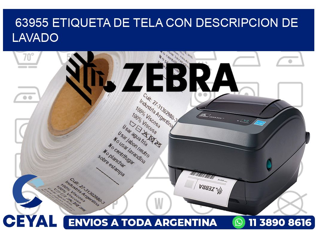 63955 ETIQUETA DE TELA CON DESCRIPCION DE LAVADO