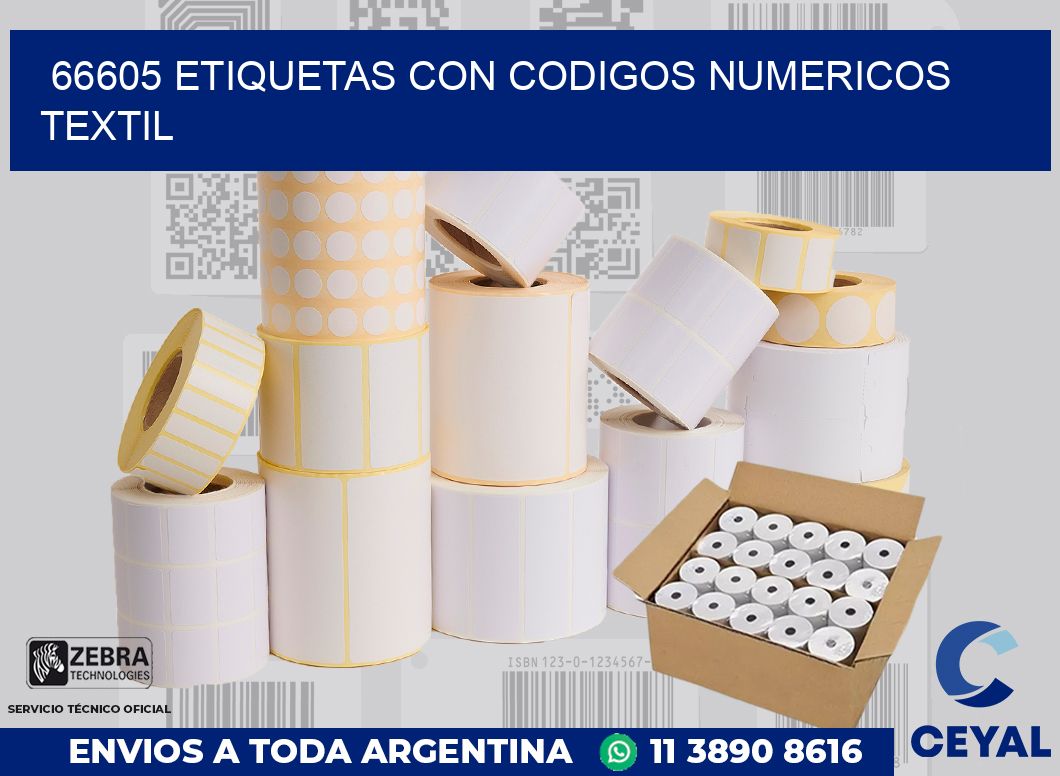 66605 ETIQUETAS CON CODIGOS NUMERICOS TEXTIL