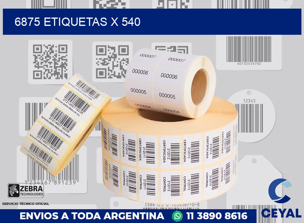 6875 Etiquetas x 540