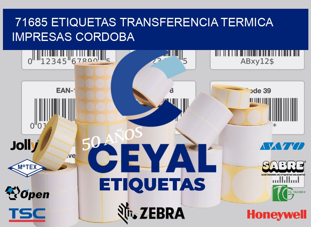 71685 ETIQUETAS TRANSFERENCIA TERMICA IMPRESAS CORDOBA