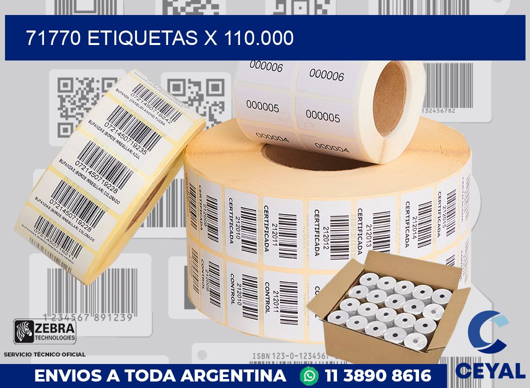 71770 Etiquetas x 110.000