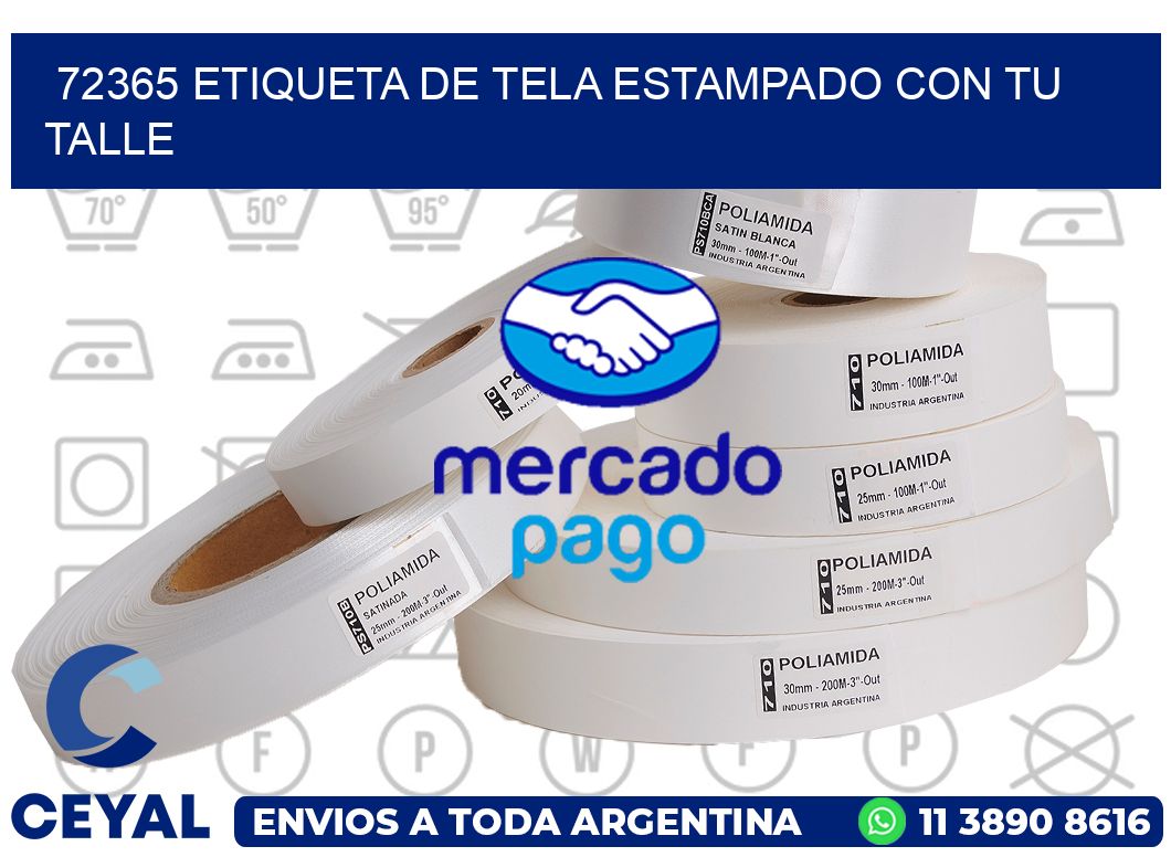 72365 ETIQUETA DE TELA ESTAMPADO CON TU TALLE