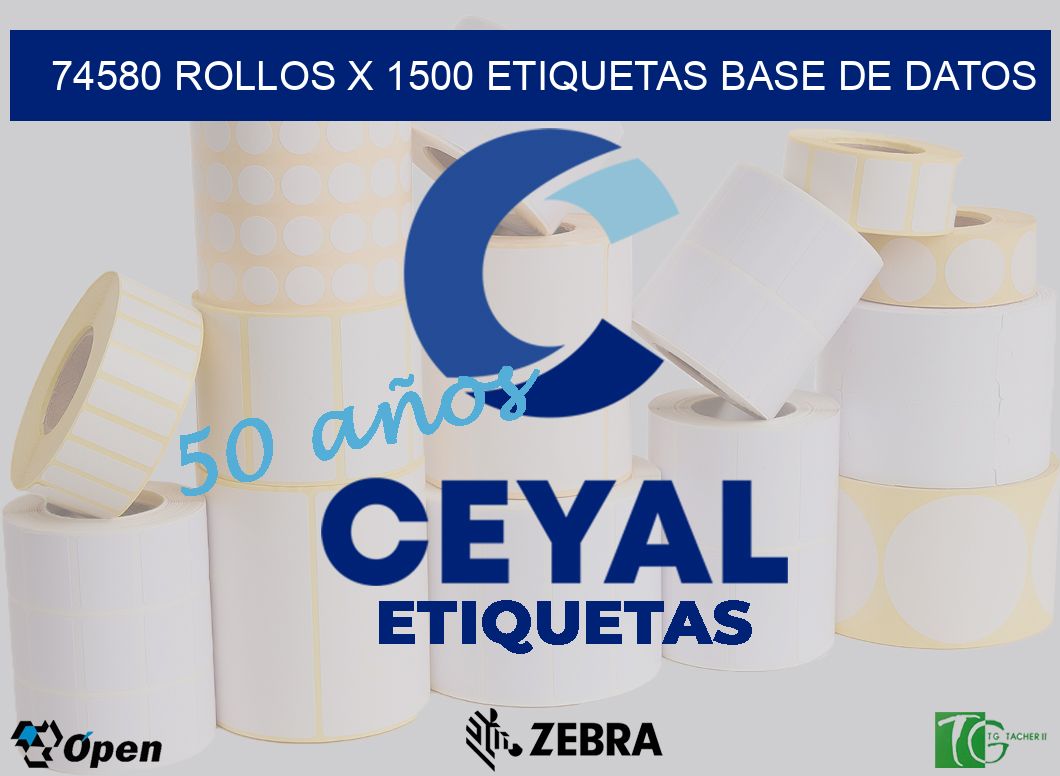 74580 Rollos x 1500 etiquetas base de datos