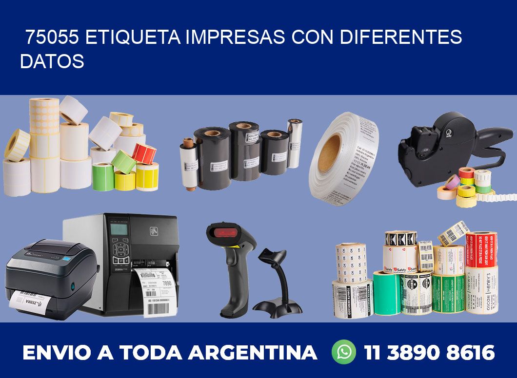 75055 ETIQUETA IMPRESAS CON DIFERENTES DATOS