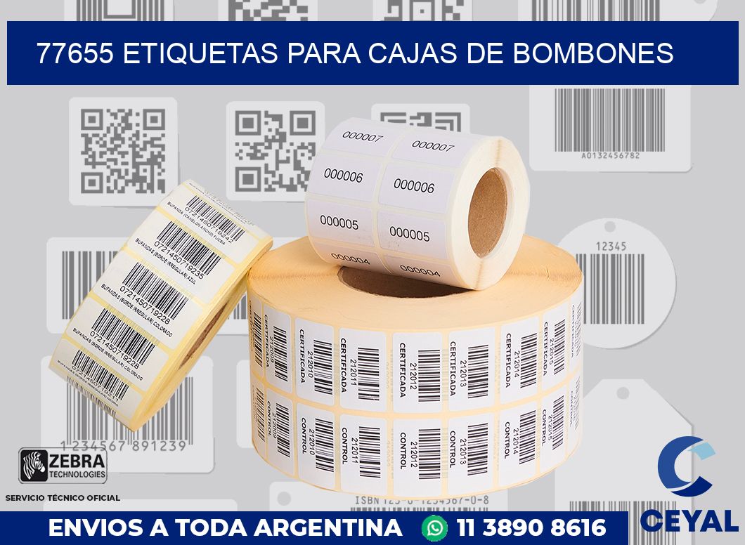 77655 ETIQUETAS PARA CAJAS DE BOMBONES