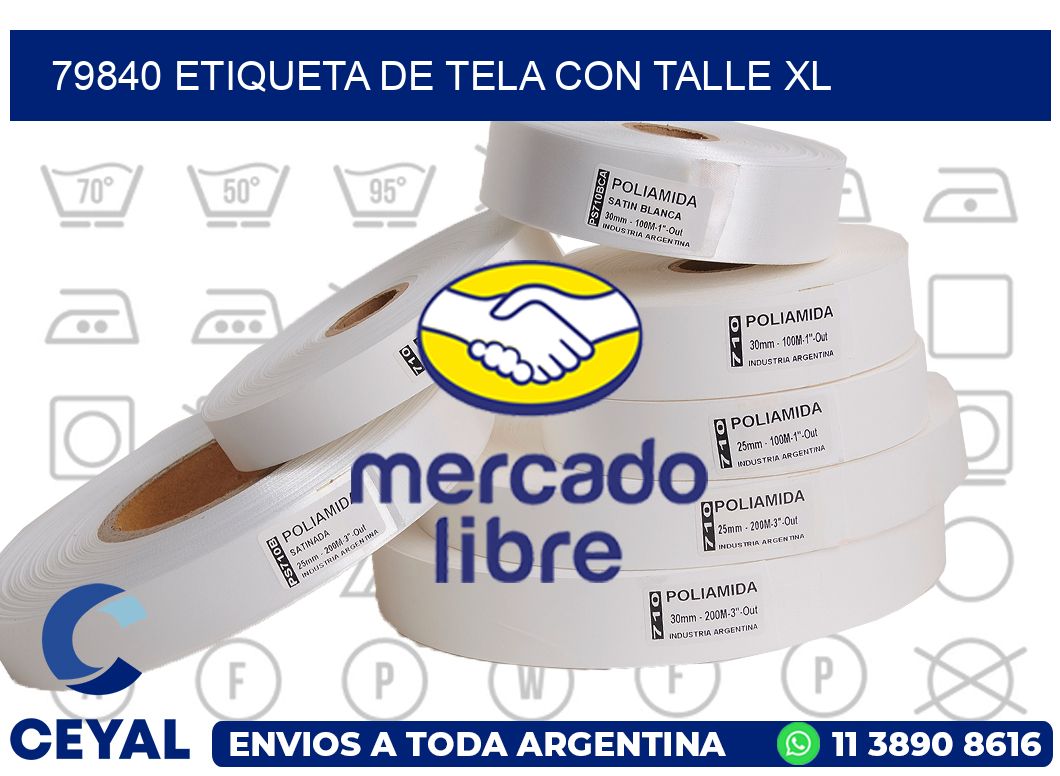 79840 ETIQUETA DE TELA CON TALLE XL