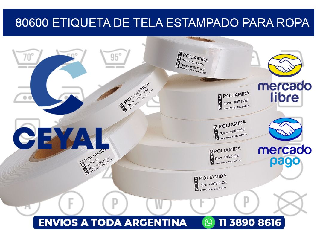 80600 ETIQUETA DE TELA ESTAMPADO PARA ROPA