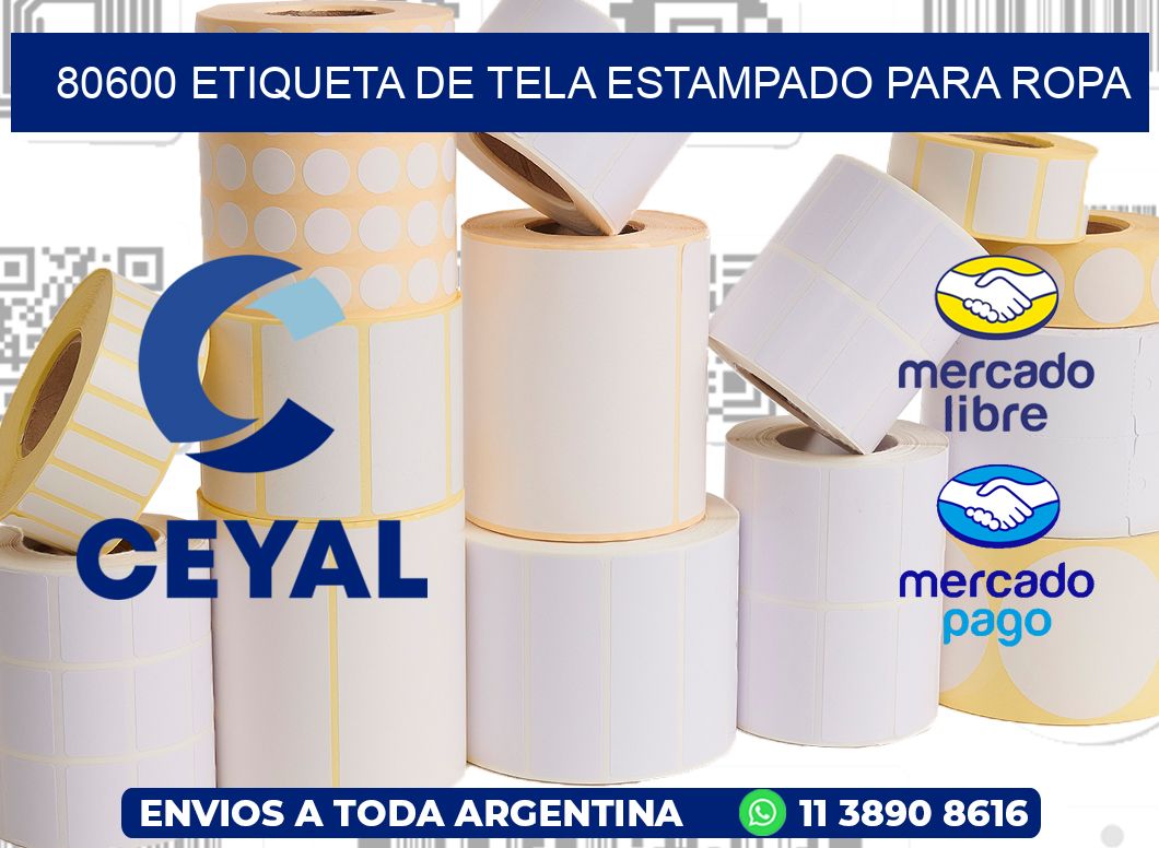 80600 ETIQUETA DE TELA ESTAMPADO PARA ROPA