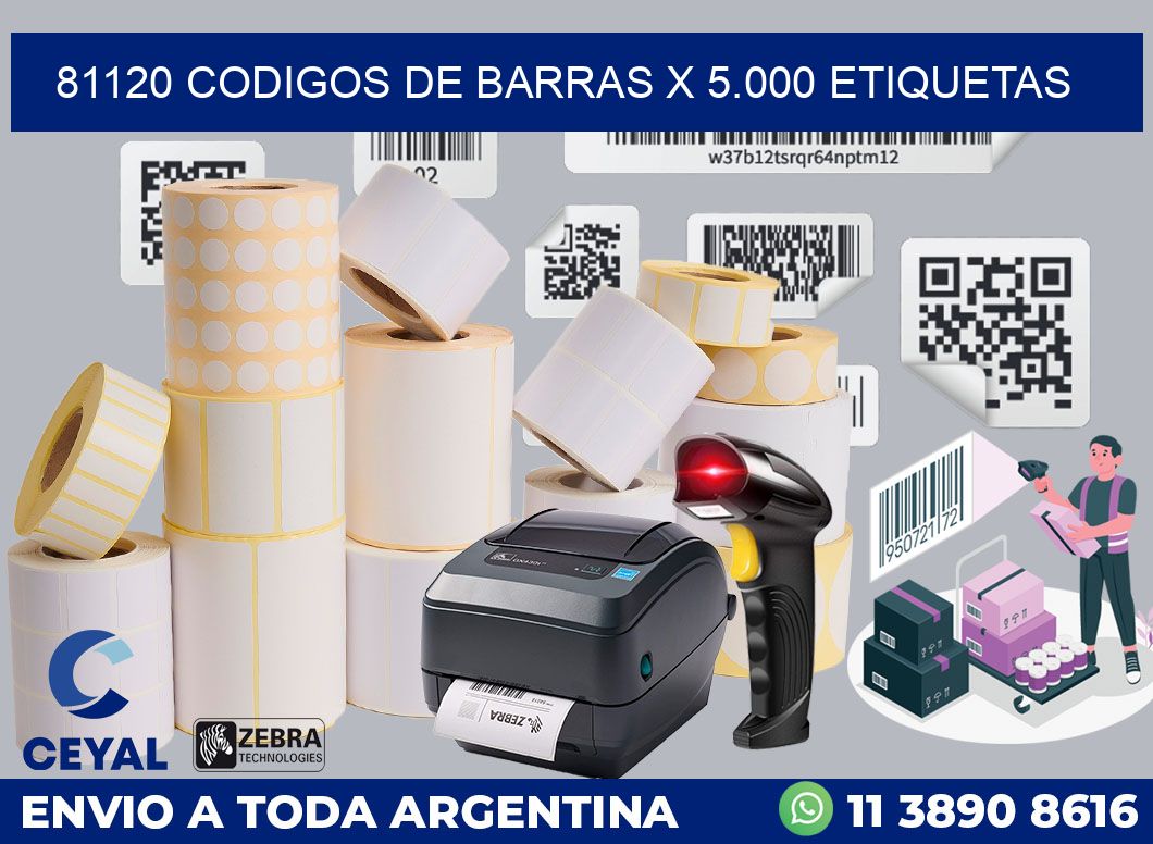 81120 codigos de barras x 5.000 etiquetas