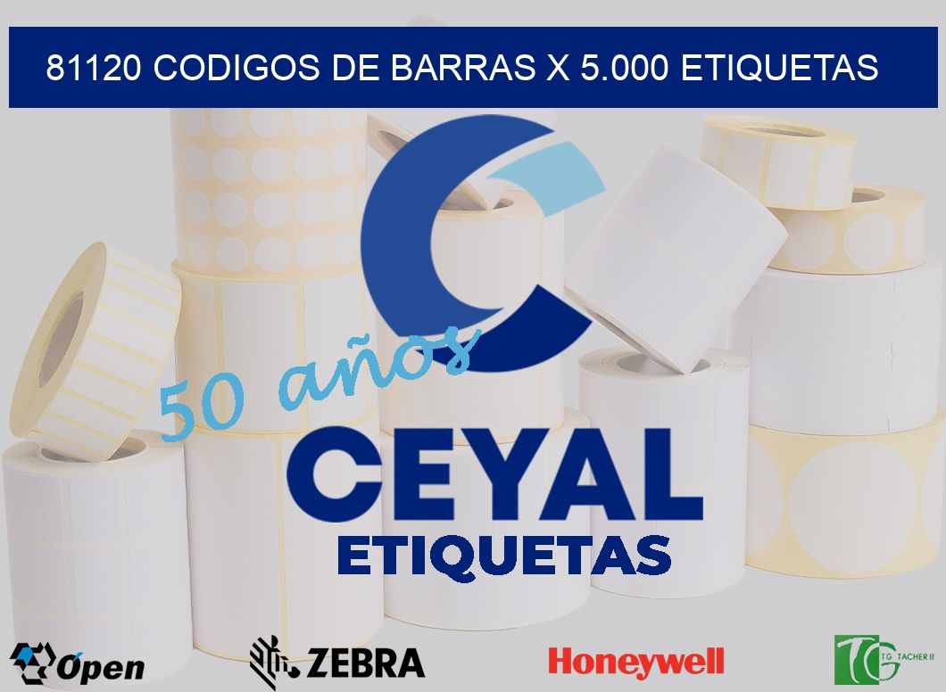 81120 codigos de barras x 5.000 etiquetas
