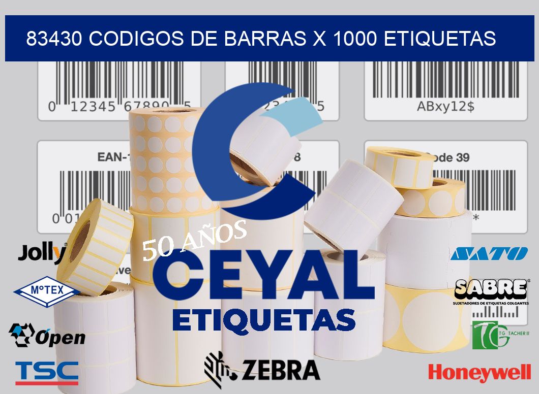 83430 codigos de barras x 1000 etiquetas