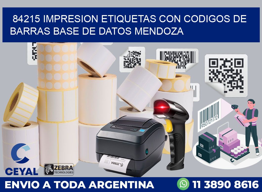 84215 IMPRESION ETIQUETAS CON CODIGOS DE BARRAS BASE DE DATOS MENDOZA