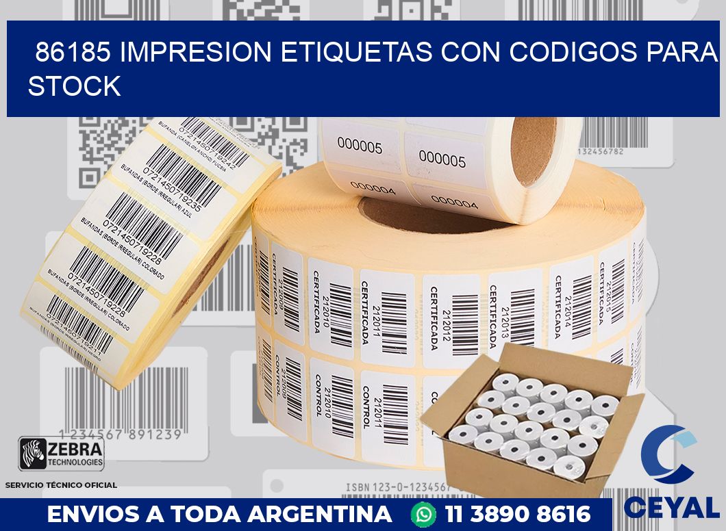 86185 IMPRESION ETIQUETAS CON CODIGOS PARA STOCK