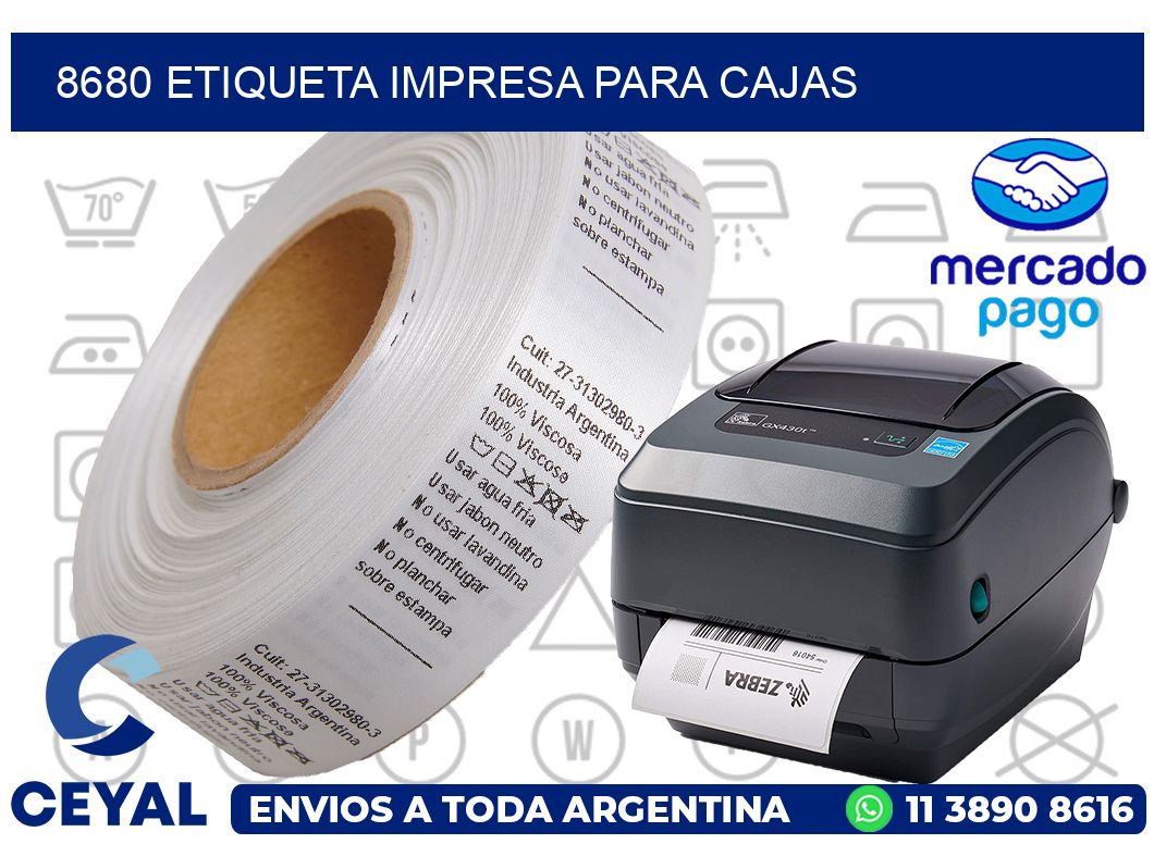 8680 ETIQUETA IMPRESA PARA CAJAS