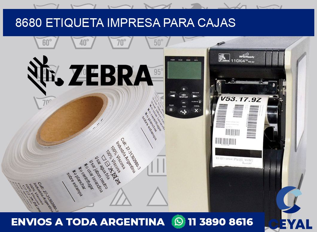 8680 ETIQUETA IMPRESA PARA CAJAS