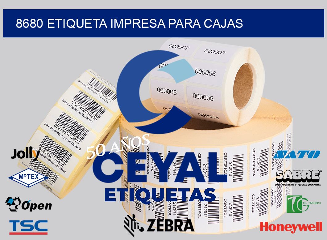 8680 ETIQUETA IMPRESA PARA CAJAS