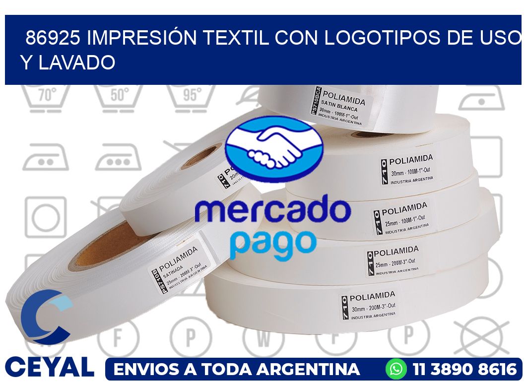 86925 IMPRESIÓN TEXTIL CON LOGOTIPOS DE USO Y LAVADO