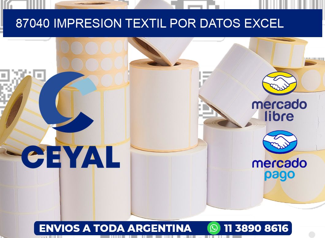 87040 IMPRESION TEXTIL POR DATOS EXCEL