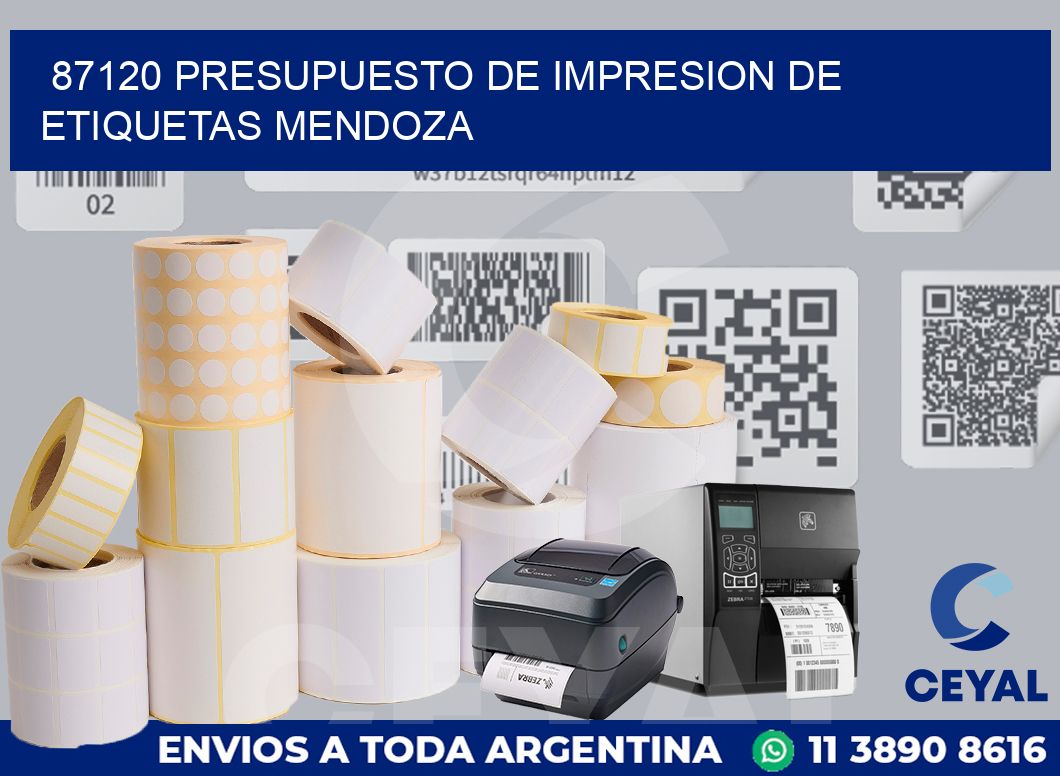 87120 PRESUPUESTO DE IMPRESION DE ETIQUETAS MENDOZA