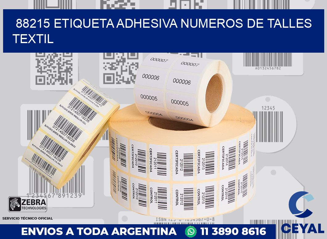 88215 ETIQUETA ADHESIVA NUMEROS DE TALLES TEXTIL