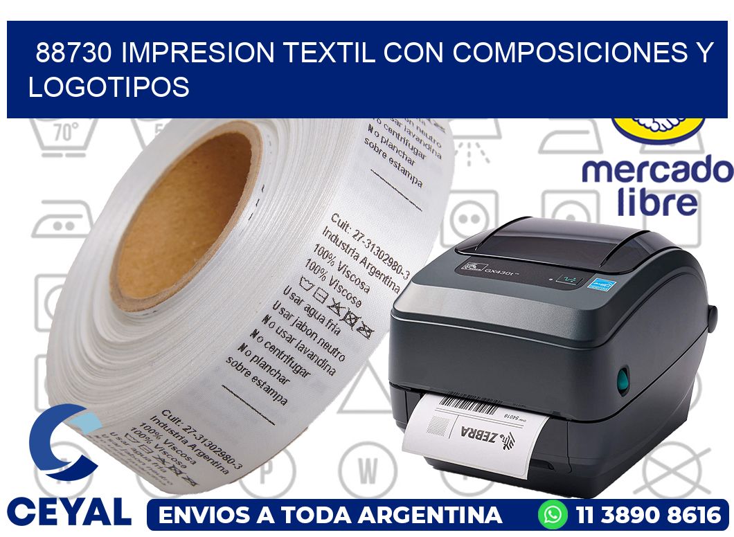 88730 IMPRESION TEXTIL CON COMPOSICIONES Y LOGOTIPOS