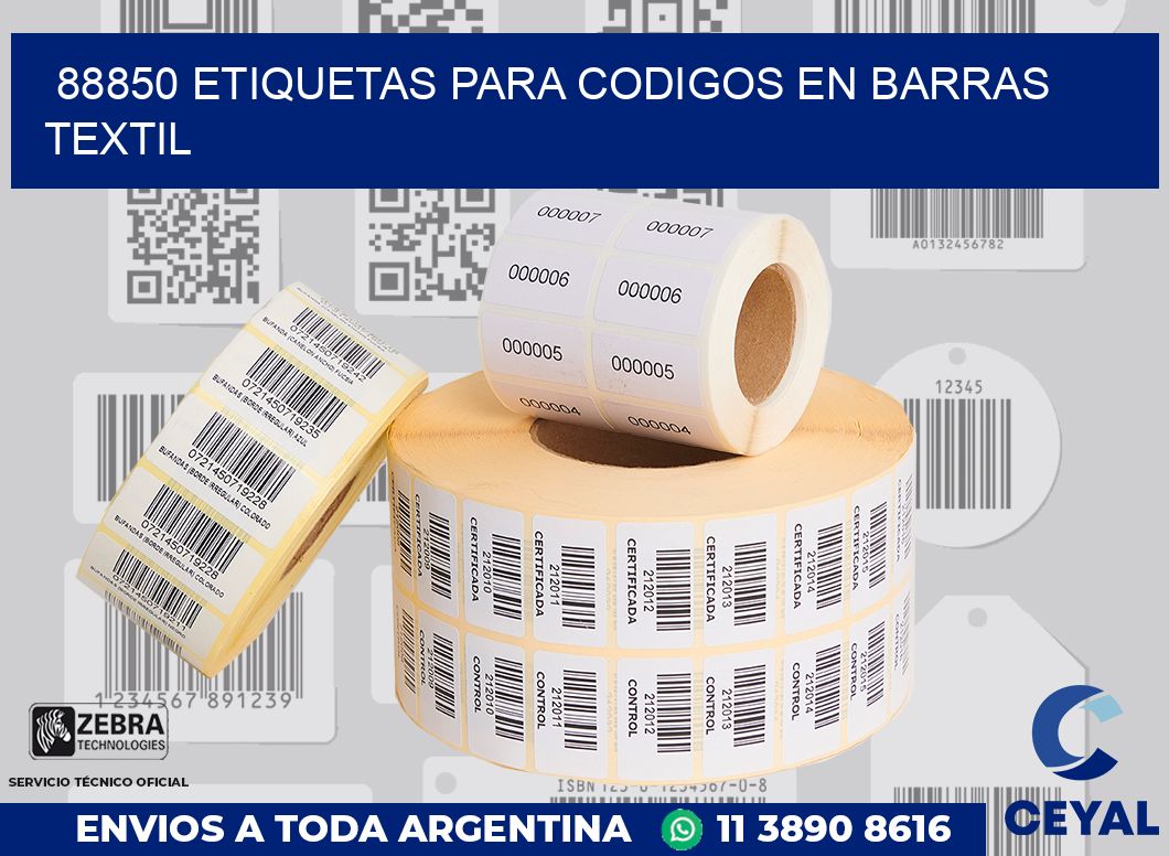 88850 ETIQUETAS PARA CODIGOS EN BARRAS TEXTIL