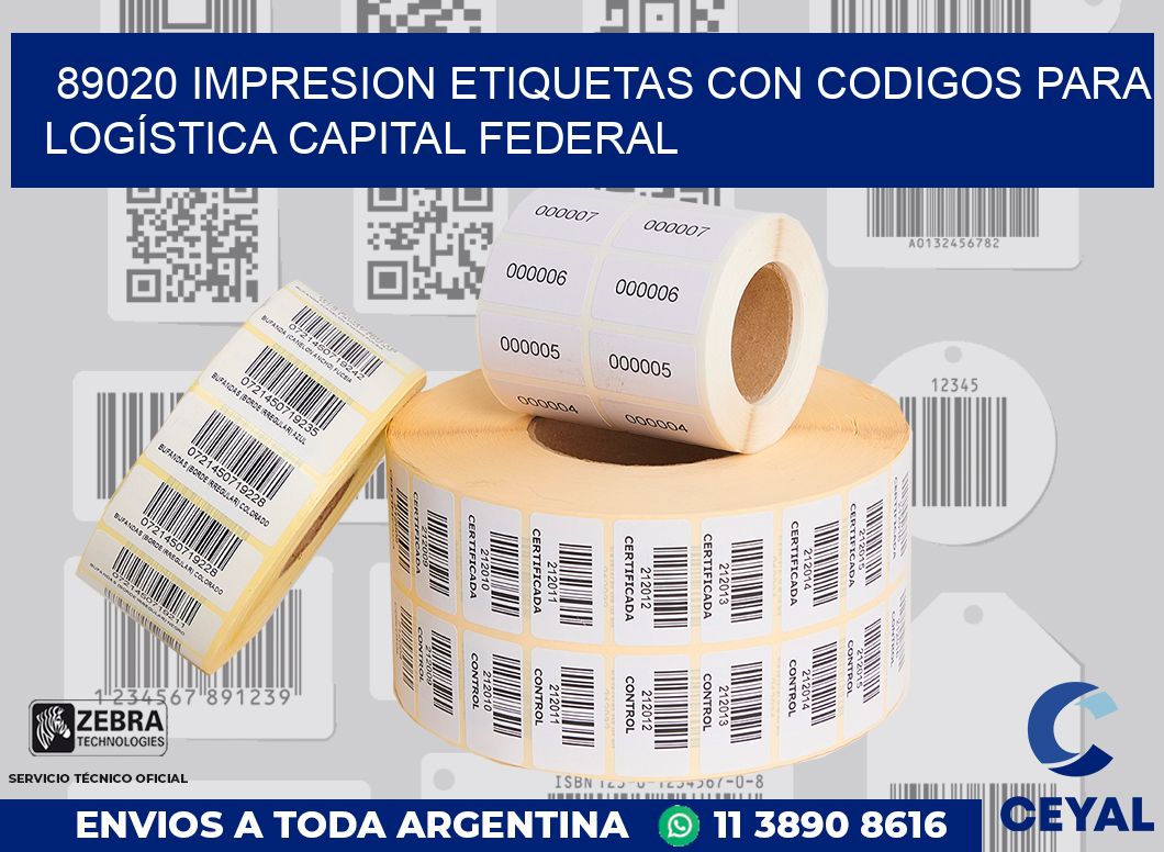 89020 IMPRESION ETIQUETAS CON CODIGOS PARA LOGÍSTICA CAPITAL FEDERAL