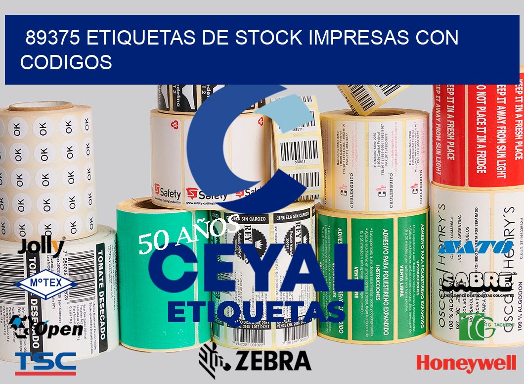 89375 ETIQUETAS DE STOCK IMPRESAS CON CODIGOS