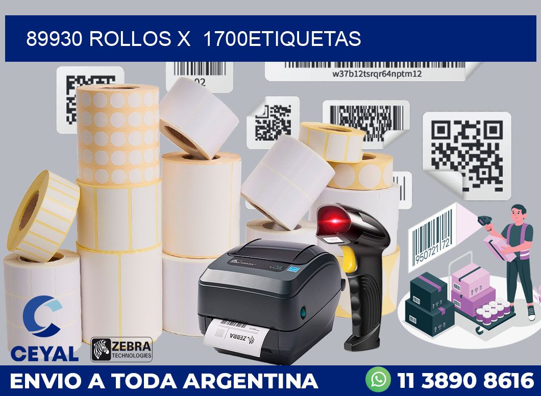 89930 Rollos x  1700etiquetas