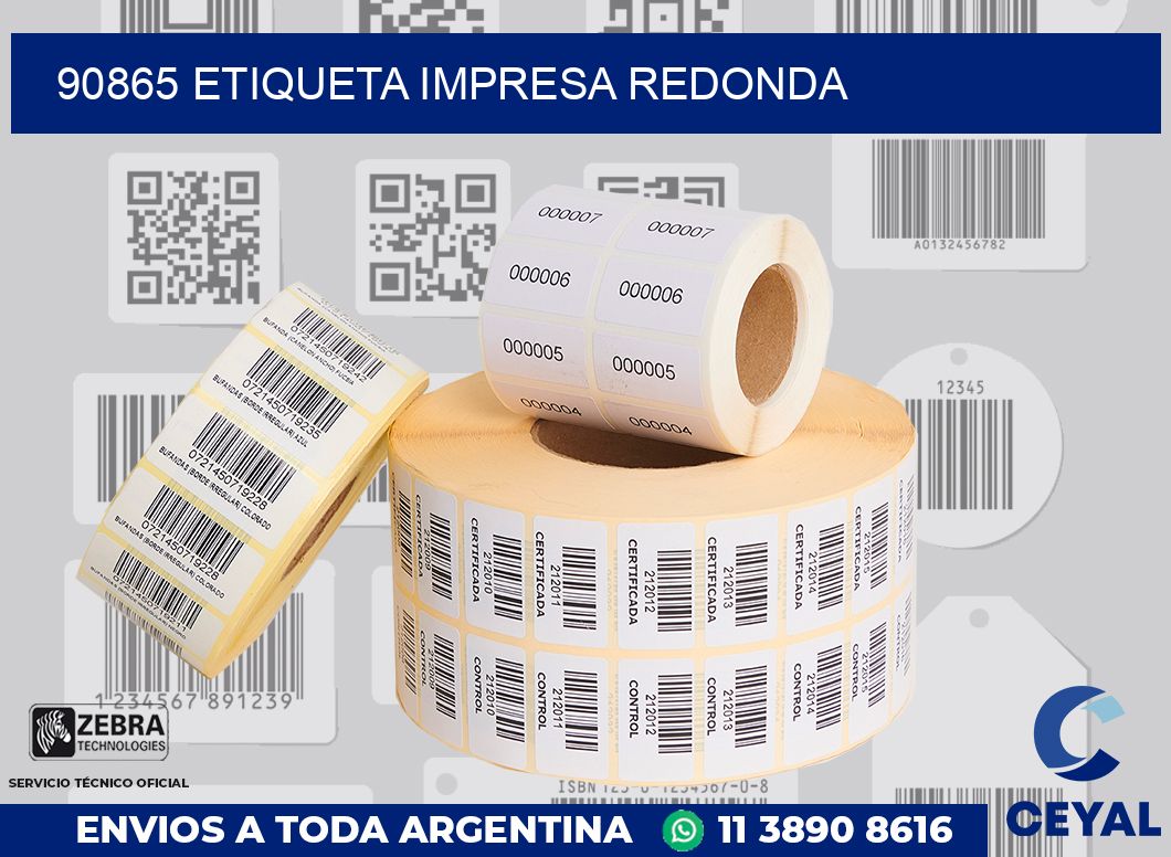 90865 ETIQUETA IMPRESA REDONDA