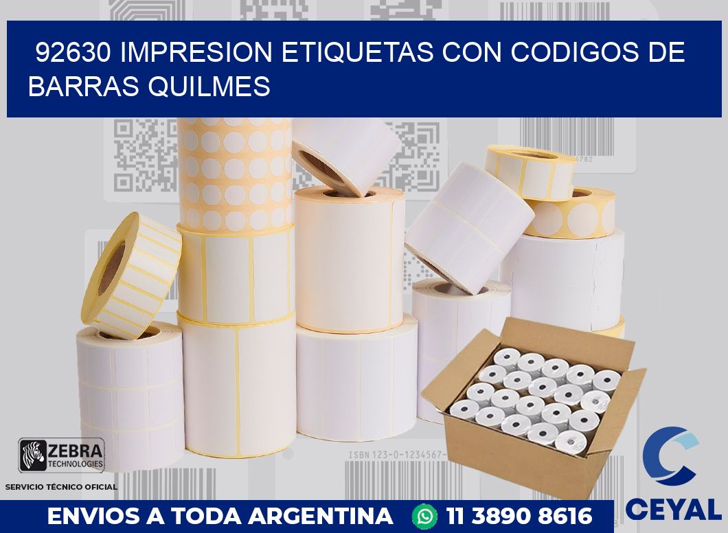 92630 IMPRESION ETIQUETAS CON CODIGOS DE BARRAS QUILMES